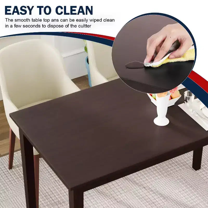 Tavolo da pranzo rettangolare per spazi piccoli, 4 posti, in legno di caucciù, design moderno marrone, 114,5 cm