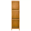 vidaXL Solid Teak Wood Bookshelf  Retro Style Freestanding 2-Shelf Organizer for Living Room, Study, Office - Brown, 11.8x11.8x43.3
