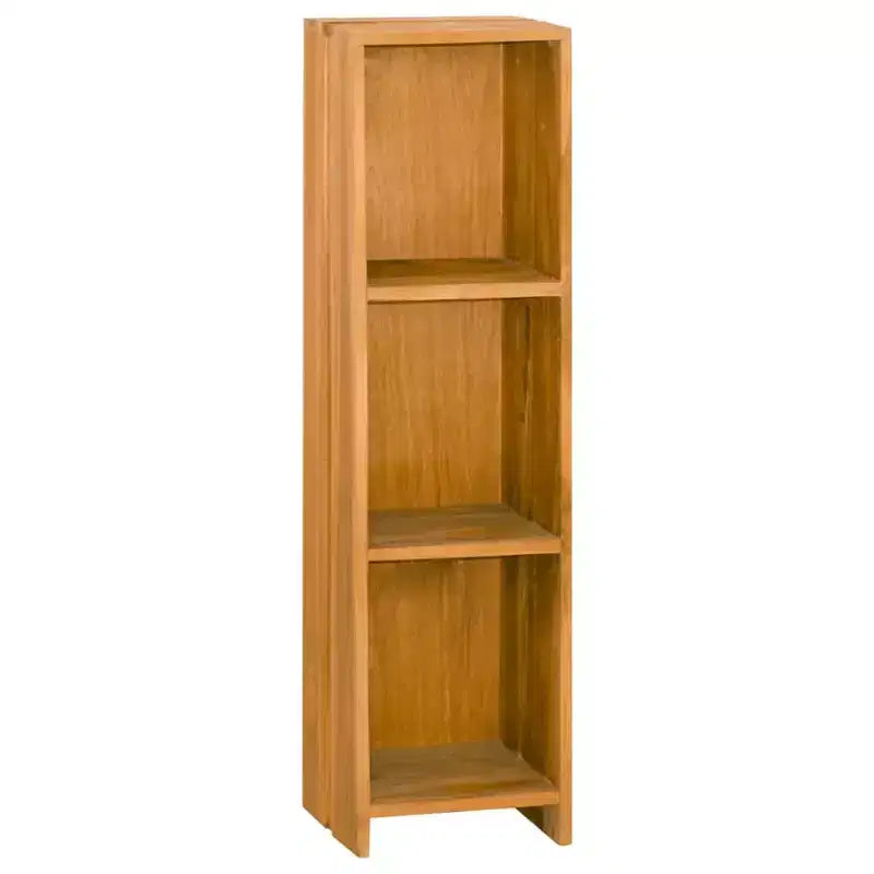 Libreria in Legno Massello di Teak, Organizzatore a 2 Ripiani Autoportante Stile Retrò, 30x30x110 cm