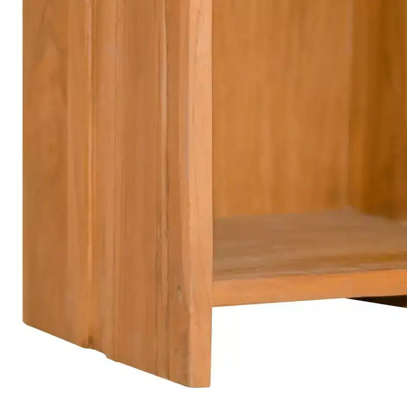 Libreria in Legno Massello di Teak, Organizzatore a 2 Ripiani Autoportante Stile Retrò, 30x30x110 cm