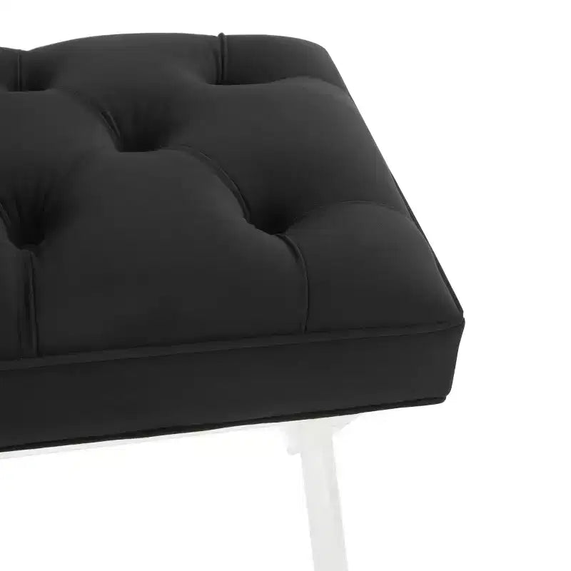 Panca d'accento in acrilico, seduta glamour in lucite per camera da letto o spogliatoio