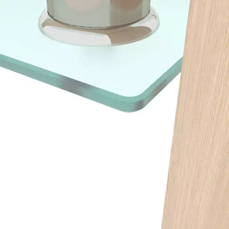 Elegante tavolino da caffè rettangolare in vetro, moderno tavolino da salotto a 2 ripiani trasparente