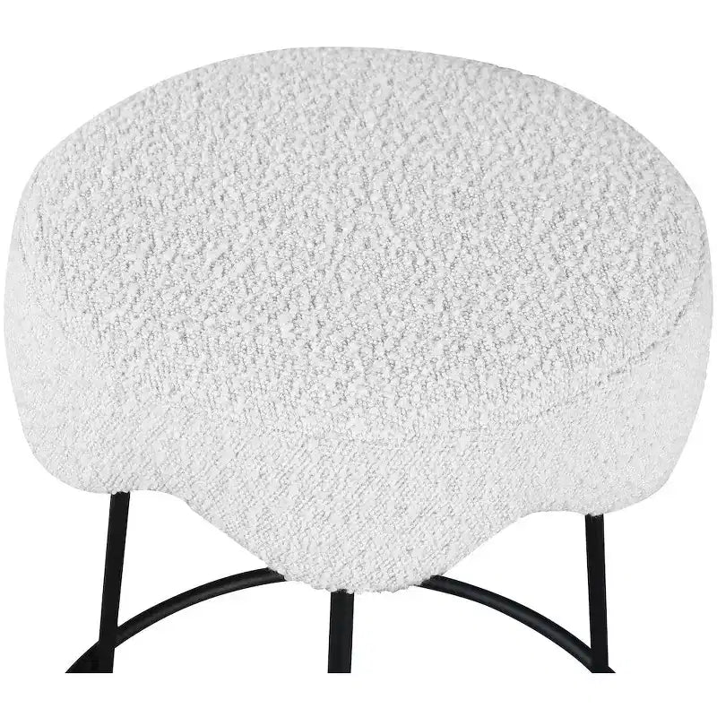 Sgabello da banco in tessuto color crema Fleur