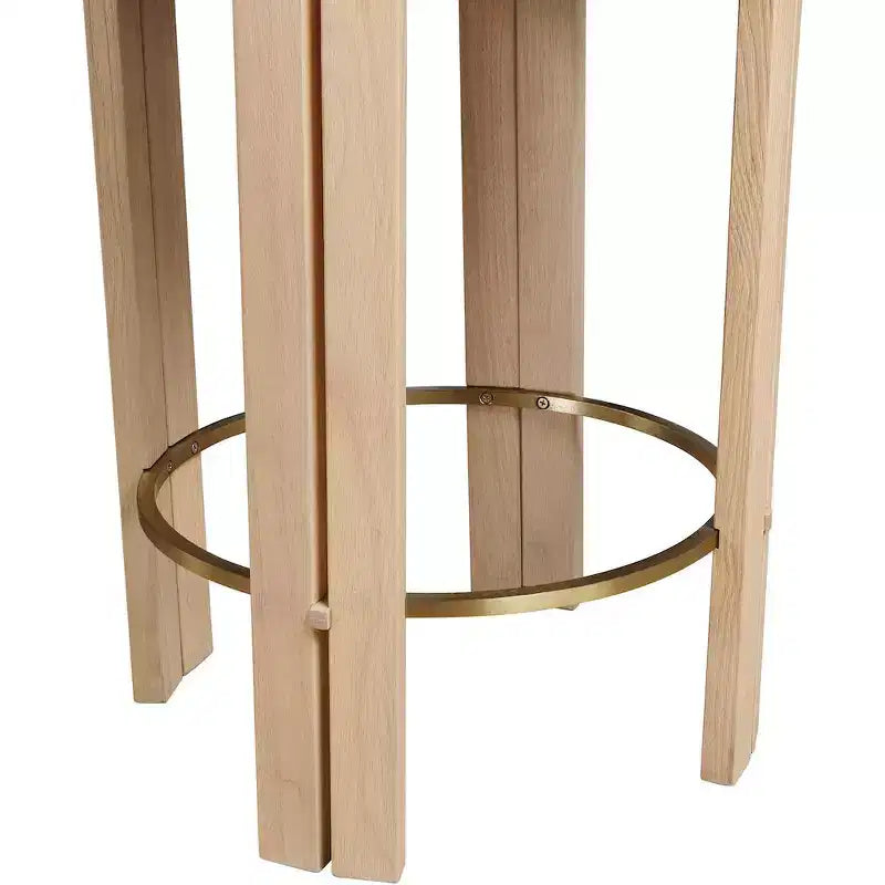 Sgabello da bancone Harrison in pelle vegana color crema
