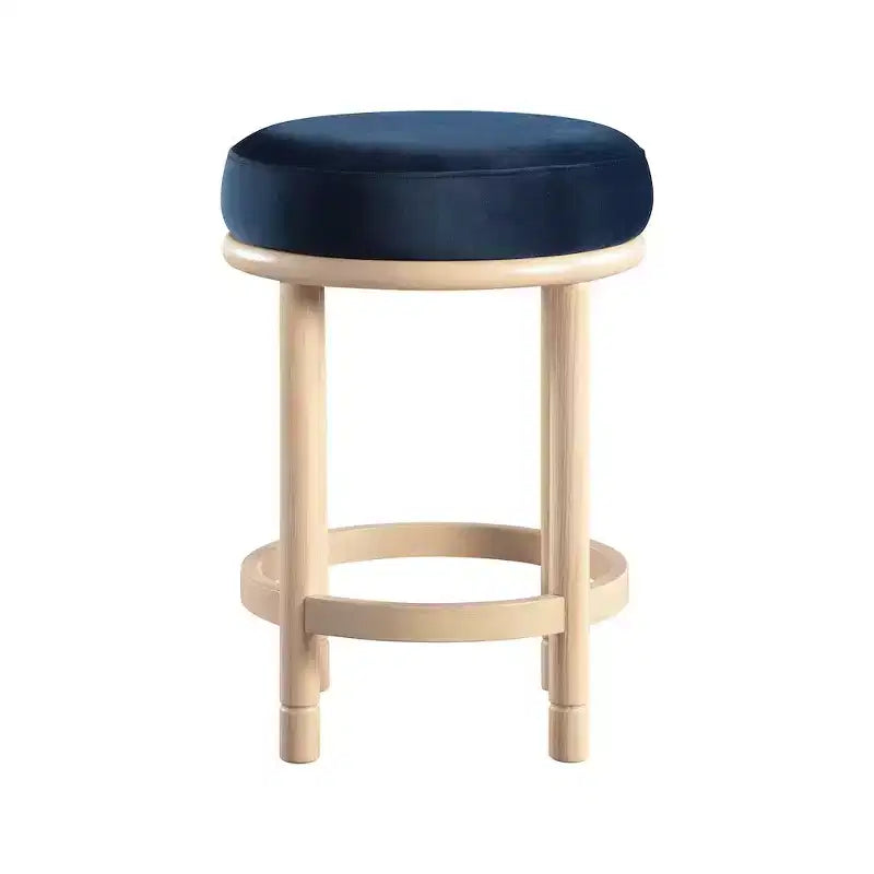 Sgabello da bancone Monette in velluto blu navy