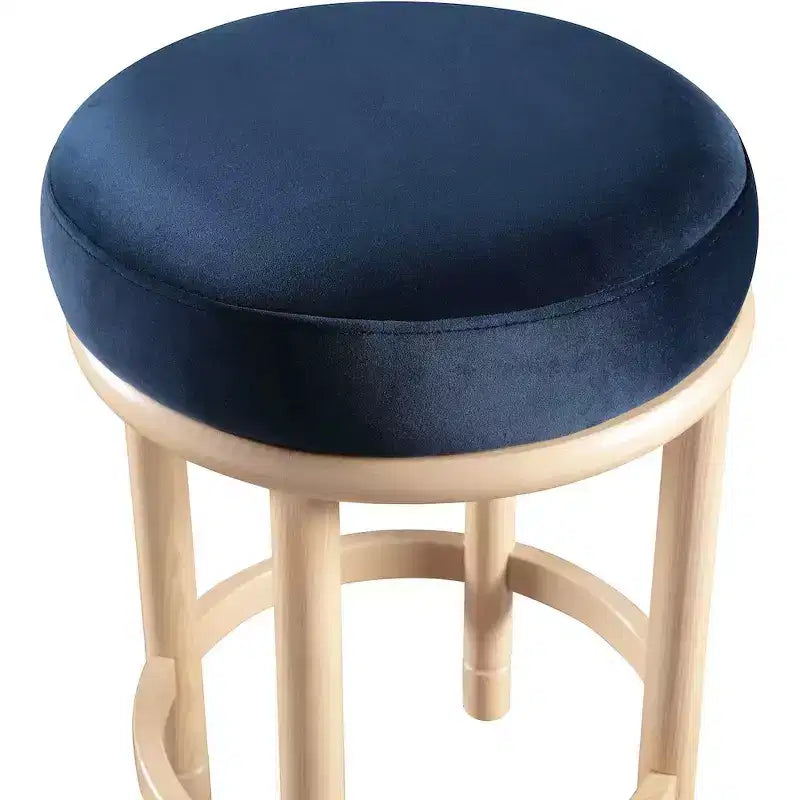 Sgabello da bancone Monette in velluto blu navy