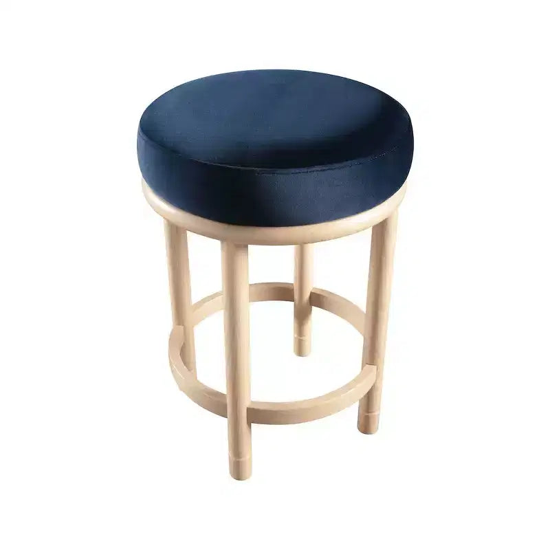 Sgabello da bancone Monette in velluto blu navy