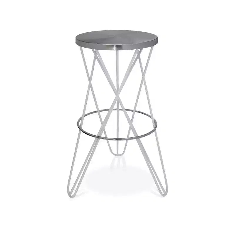 Meridian Furniture,Mercury White Iron Bar Stool