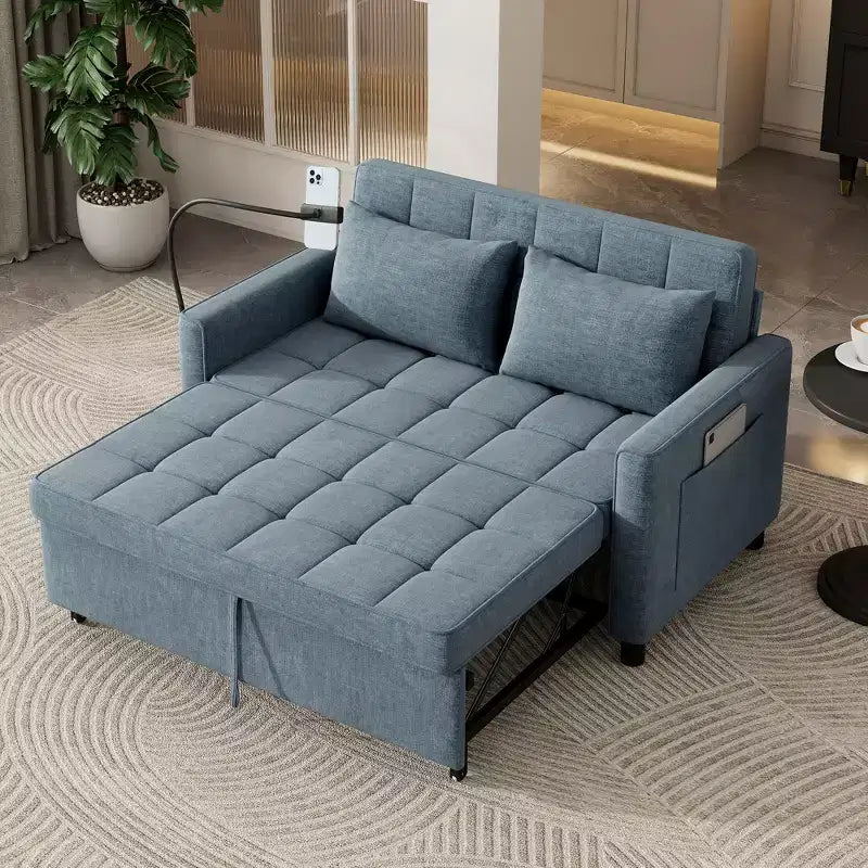 Comodo divanetto in ciniglia con divano letto estraibile