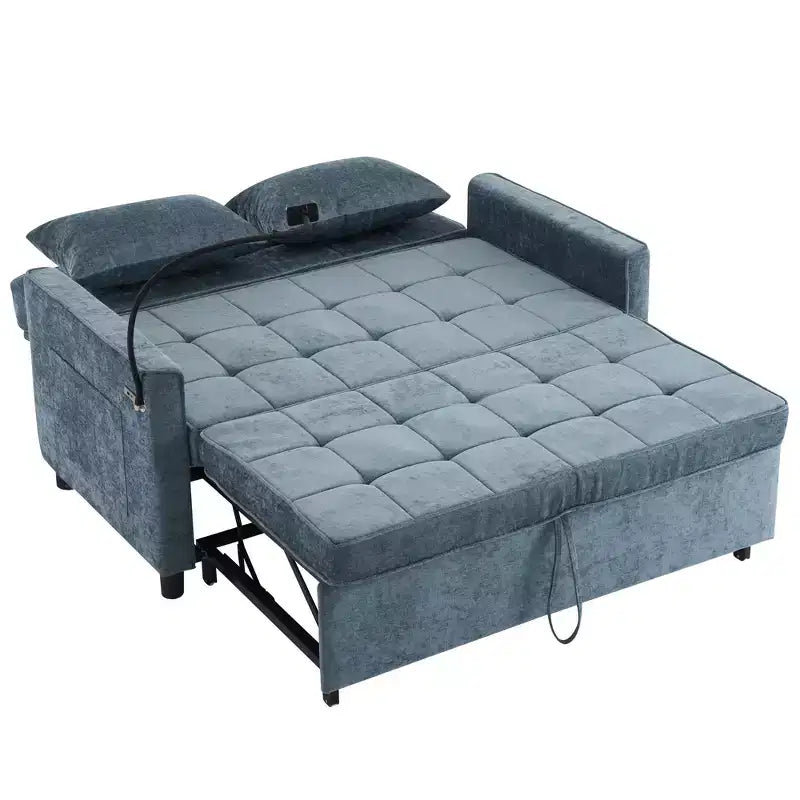 Comodo divanetto in ciniglia con divano letto estraibile