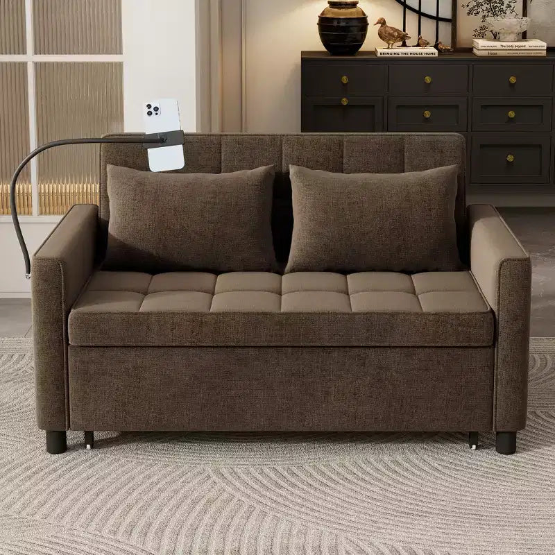 Comodo divanetto in ciniglia con divano letto estraibile