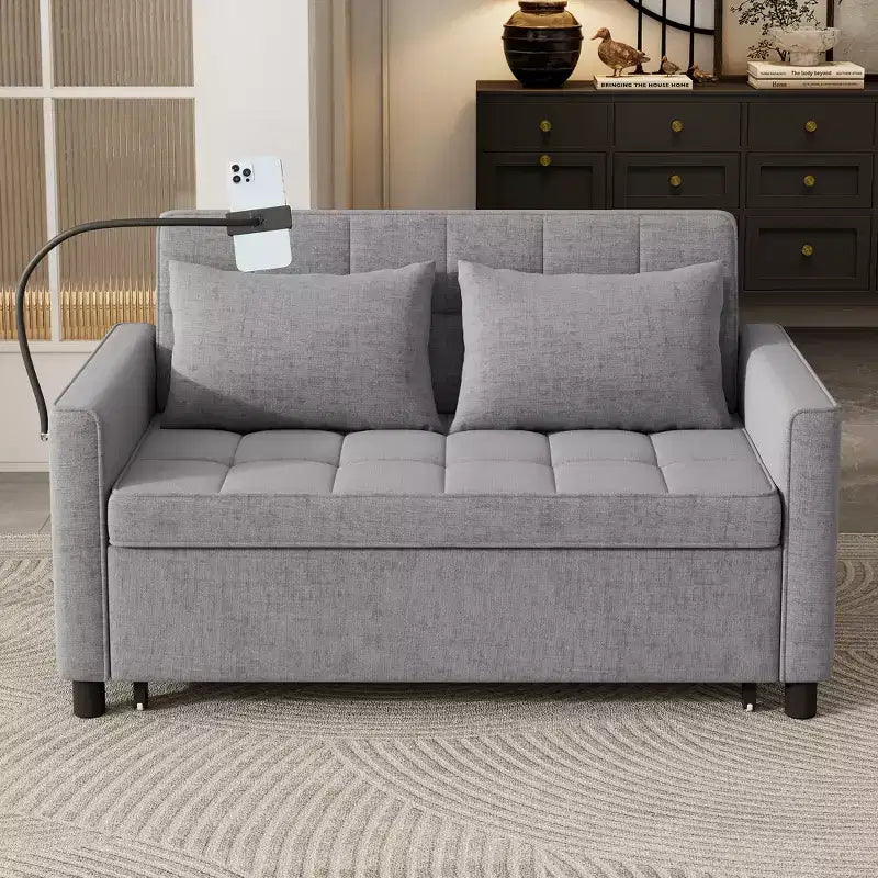 Comodo divanetto in ciniglia con divano letto estraibile