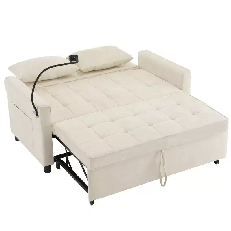 Comodo divanetto in ciniglia con divano letto estraibile