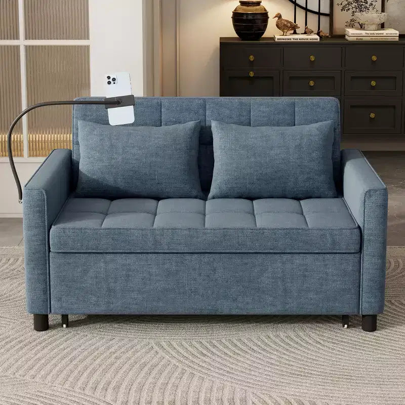 Comodo divanetto in ciniglia con divano letto estraibile