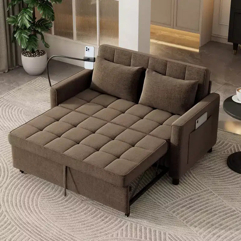 Comodo divanetto in ciniglia con divano letto estraibile