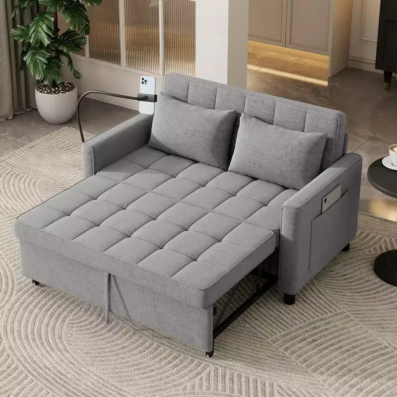 Comodo divanetto in ciniglia con divano letto estraibile