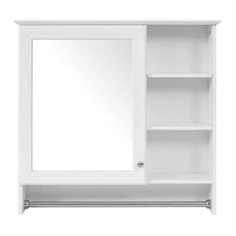 Specchio 2-in-1 da parete, mobiletto da 76 cm con ripiano regolabile, organizer per camera da letto