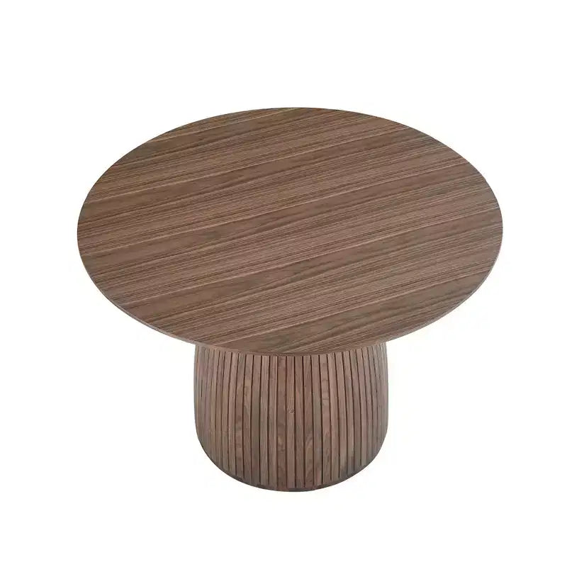 Tavolo da pranzo rotondo in legno per piccoli spazi, 4 posti, gambe in legno massello, antigraffio, 107 cm