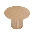 Tavolo da pranzo rotondo in legno per piccoli spazi, 4 posti, gambe in legno massello, antigraffio, 107 cm