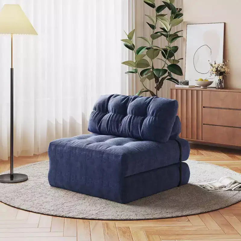 Divano letto pieghevole, divano pieghevole da terra per soggiorno, sedia letto convertibile con cuscino e materasso pieghevole