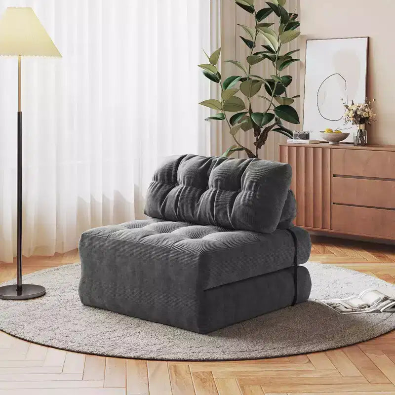 Divano letto pieghevole, divano pieghevole da terra per soggiorno, sedia letto convertibile con cuscino e materasso pieghevole