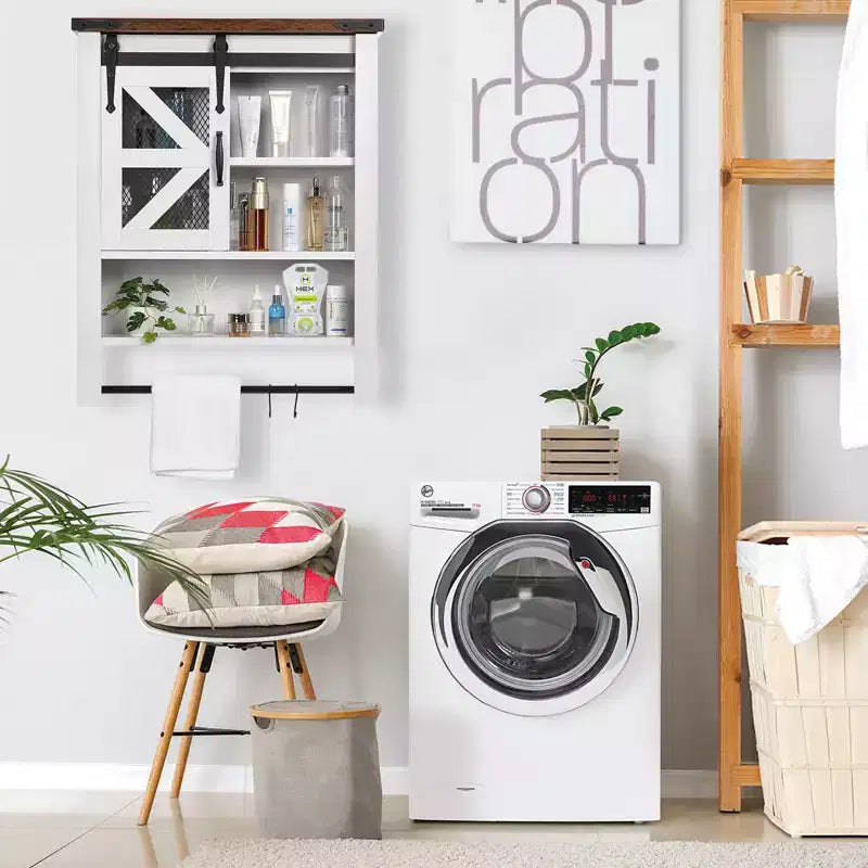 Mobiletto da bagno a parete, Mobiletti contenitori sopra il WC con anta scorrevole a grana e ripiano regolabile, Armadietto da cucina, 23,6 P x 7,9 L x 29,1 A
