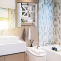 Mobiletto da bagno a parete, Mobiletti contenitori sopra il WC con anta scorrevole a grana e ripiano regolabile, Armadietto da cucina, 23,6 P x 7,9 L x 29,1 A