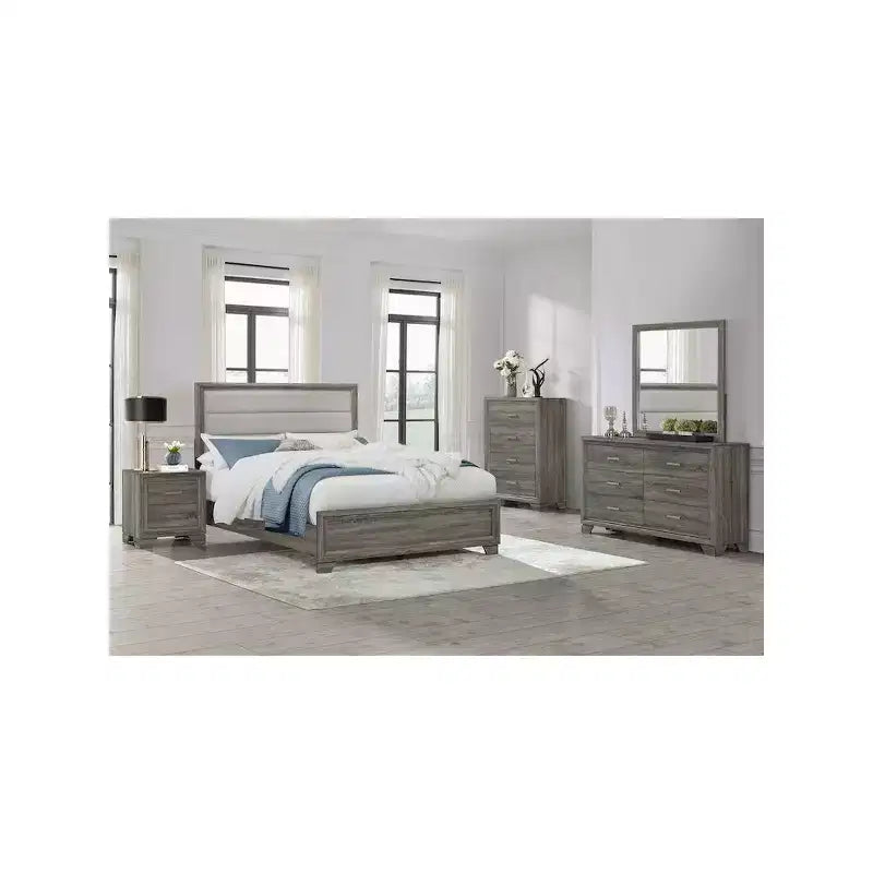 Comodino con 2 cassetti, Rovere marrone