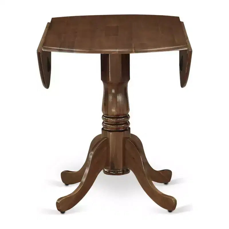 Tavolo da pranzo in legno di gomma con due prolunghe a ribalta da 23 cm, design salvaspazio