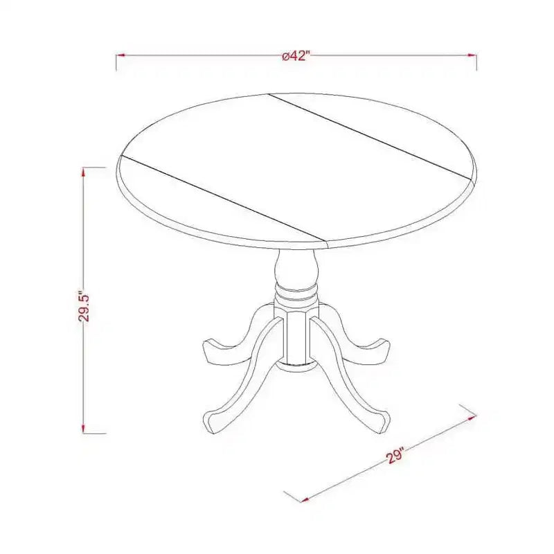 Tavolo da pranzo in legno di gomma con due prolunghe a ribalta da 23 cm, design salvaspazio