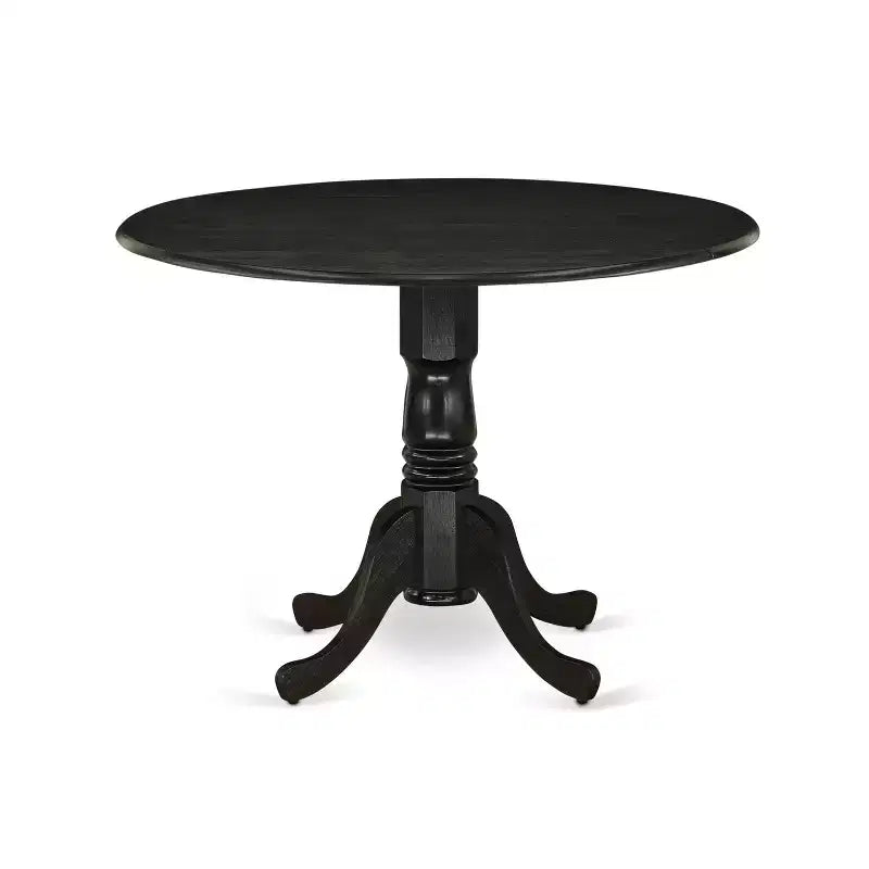 Tavolo da pranzo in legno di gomma con due prolunghe a ribalta da 23 cm, design salvaspazio