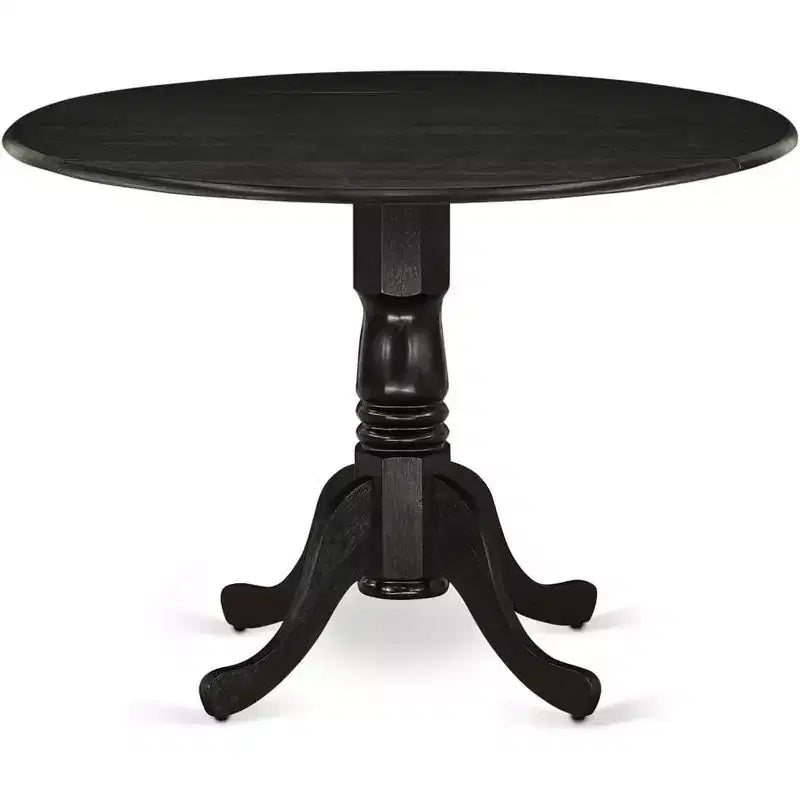 Tavolo da pranzo in legno di gomma con due prolunghe a ribalta da 23 cm, design salvaspazio