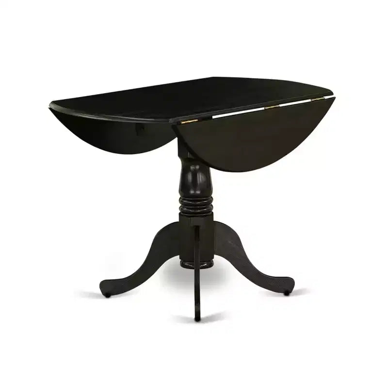 Tavolo da pranzo in legno di gomma con due prolunghe a ribalta da 23 cm, design salvaspazio
