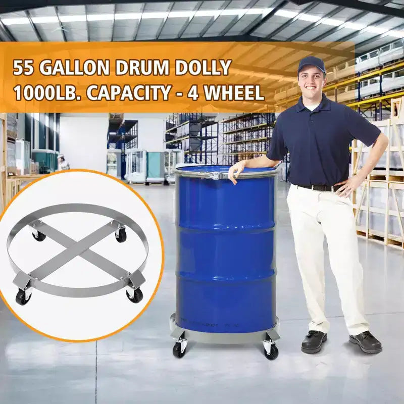 Carrello portafusti, Carrello a 4 ruote - Confezione da 2 senza rulli freno, Resistente per uso industriale, magazzini, fabbriche