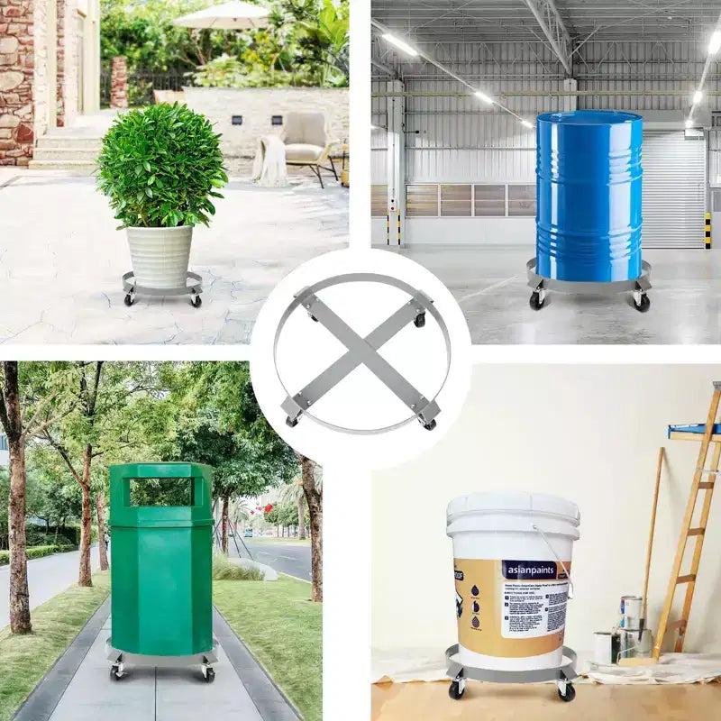Carrello portafusti, Carrello a 4 ruote - Confezione da 2 senza rulli freno, Resistente per uso industriale, magazzini, fabbriche