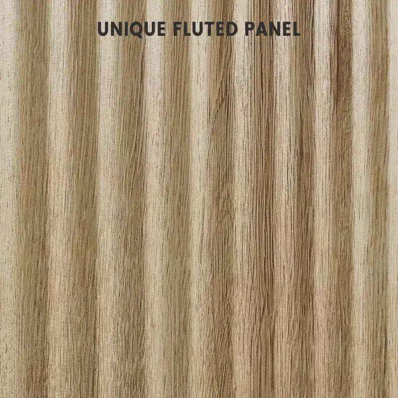 Credenza a Buffet Scanalata con Contenitore, Mobile Contenitore da Cucina a 2 Ante, Mobiletto Bar per Caffè con Ripiani Regolabili