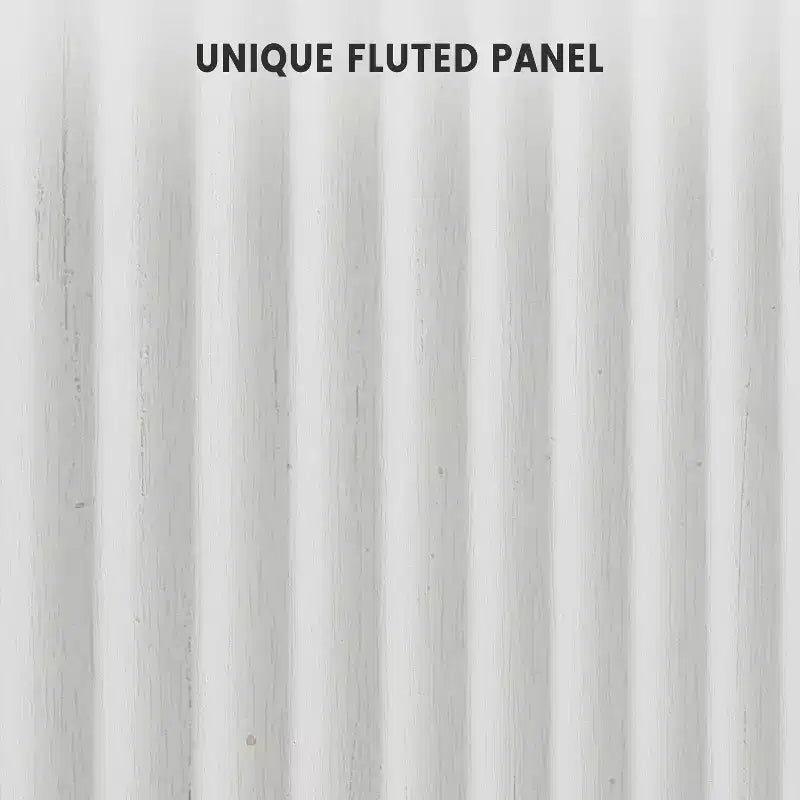 Credenza a Buffet Scanalata con Contenitore, Mobile Contenitore da Cucina a 2 Ante, Mobiletto Bar per Caffè con Ripiani Regolabili