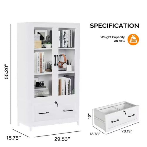 Classificatore 1 cassetto in MDF bianco, 75 cm L