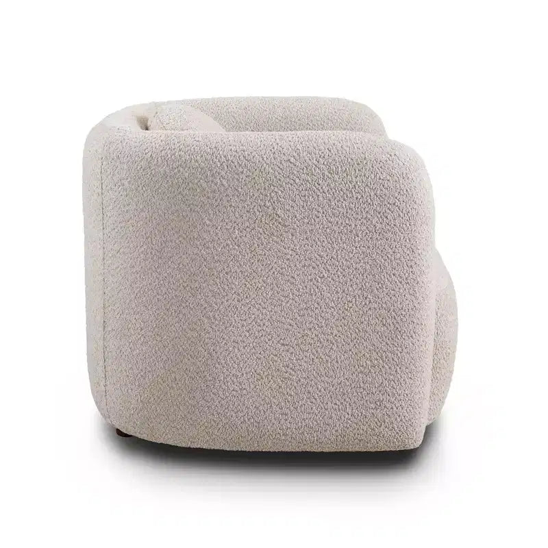 Poltrona Accent Square, Sedia Cloud singola imbottita in tessuto Bouclé, Poltrona in stile Japandi per soggiorno, Divano a 1 posto