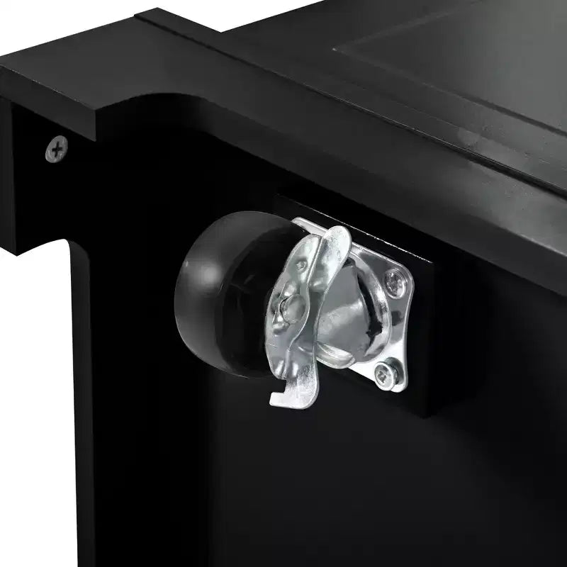 Isola da Cucina Scanalata con Mobile Contenitore per Pattumiera, Isole da Cucina Mobili su Ruote con Cassetto