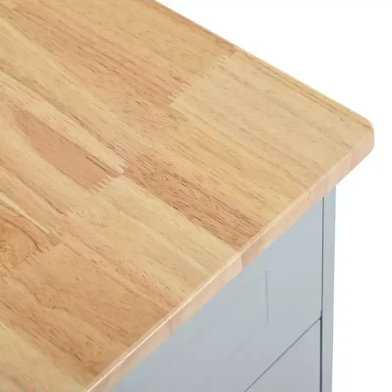 Isola da Cucina Scanalata con Mobile Contenitore per Pattumiera, Isole da Cucina Mobili su Ruote con Cassetto