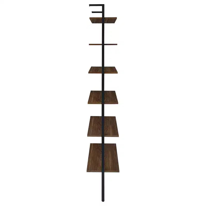 Libreria a Muro a 6 Ripiani da 244 cm, Finitura Noce