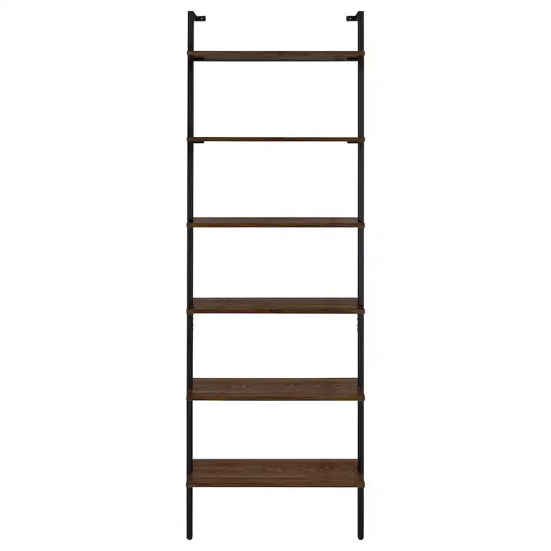 Libreria a Muro a 6 Ripiani da 244 cm, Finitura Noce