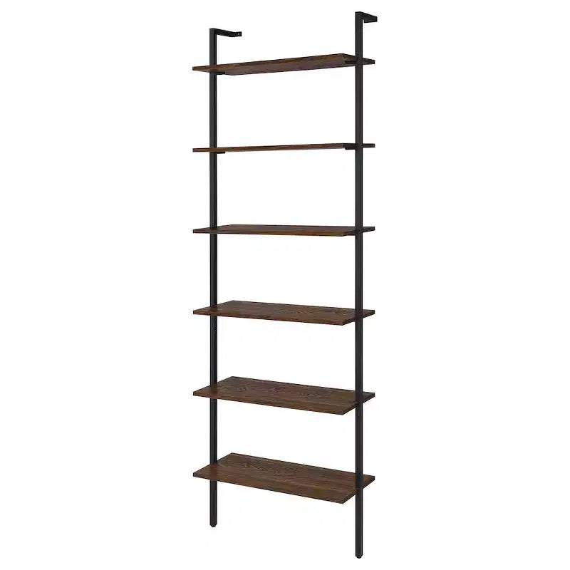 Libreria a Muro a 6 Ripiani da 244 cm, Finitura Noce