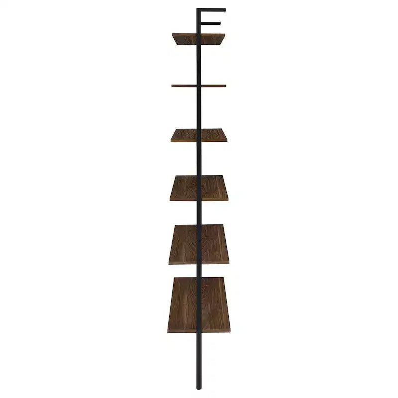 Libreria a Muro a 6 Ripiani da 244 cm, Finitura Noce