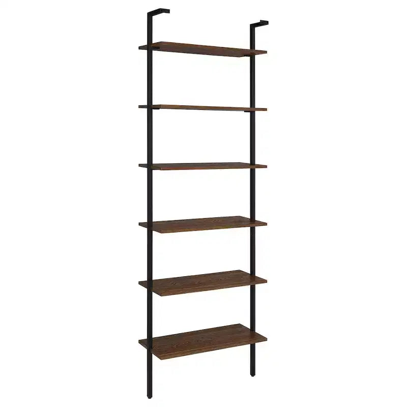 Libreria a Muro a 6 Ripiani da 244 cm, Finitura Noce