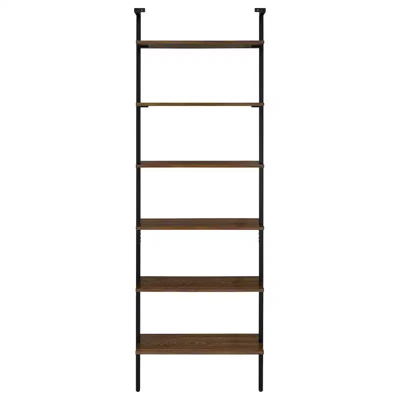 Libreria a Muro a 6 Ripiani da 244 cm, Finitura Noce