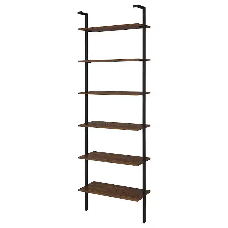 Libreria a Muro a 6 Ripiani da 244 cm, Finitura Noce