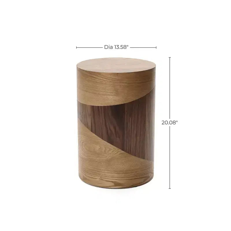 Tavolino Rotondo da 50 cm con Design Bicolore Effetto Legno, Tavolino Moderno per Soggiorno e Camera da Letto