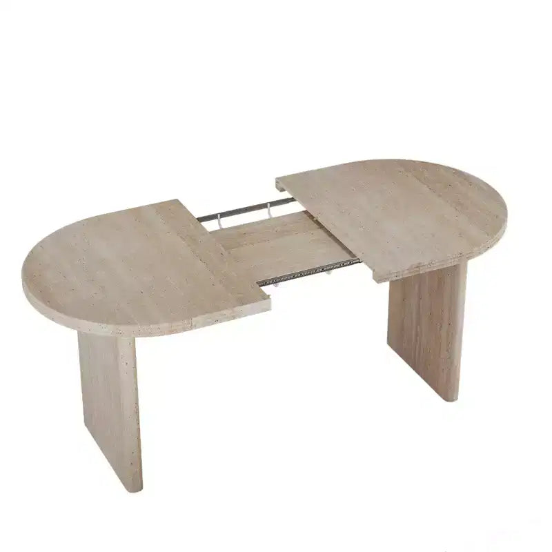 55.12-70.87Tavolo da pranzo moderno allungabile con prolunghe rimovibili, tavolo in stile moderno di metà secolo, adatto per sale da pranzo